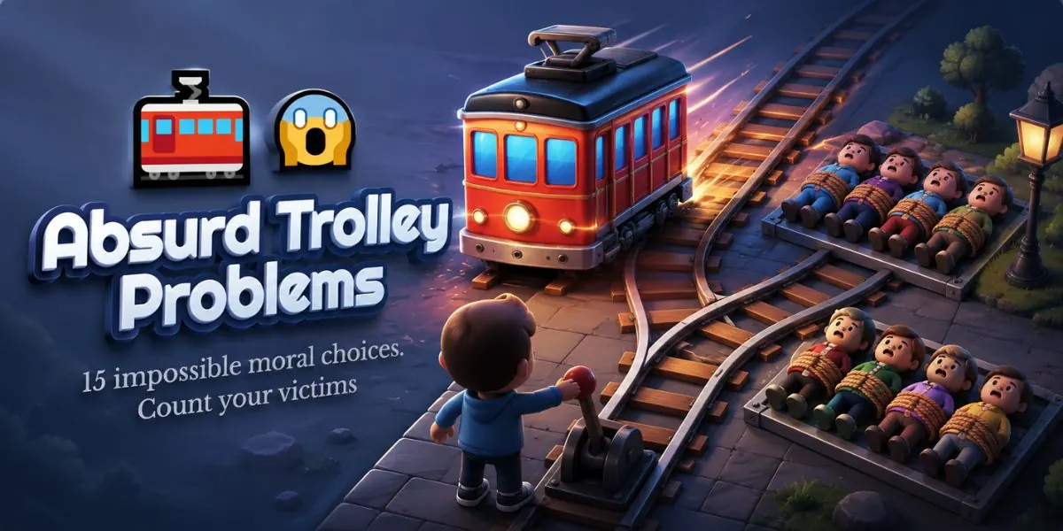 Absurd Trolley Problems game card artwork